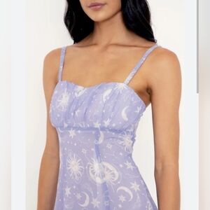 Limited Edition Blackmilk Lilac Sun & Moon Milkmaid Dress Size 12